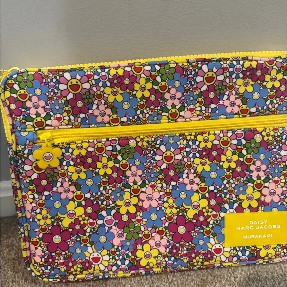 Marc Jacobs Multicolor Daisy Laptop Sleeve with Yellow Trim